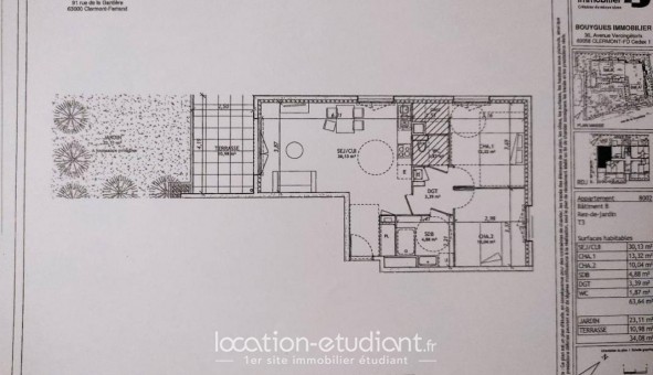 Logement tudiant T3 à Clermont Ferrand (63000)