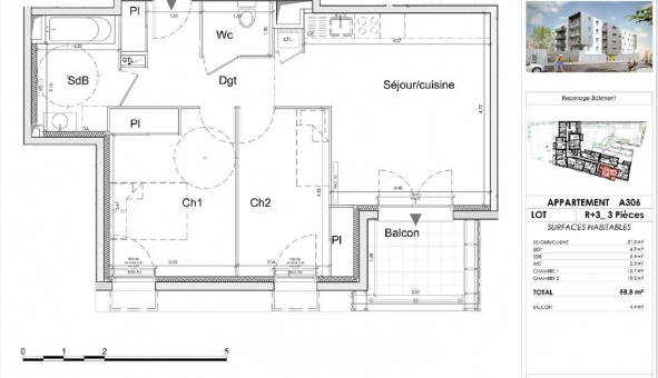 Logement �tudiant T3 &agrave; Clermont Ferrand (63000)