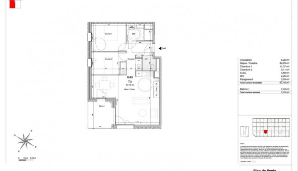 Logement �tudiant T3 &agrave; Clermont Ferrand (63000)