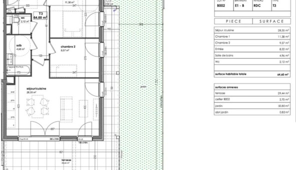 Logement �tudiant T3 &agrave; Cognin (73160)