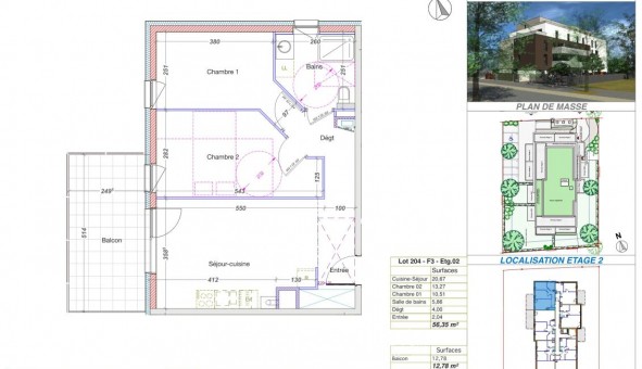 Logement �tudiant T3 &agrave; Colmar (68000)