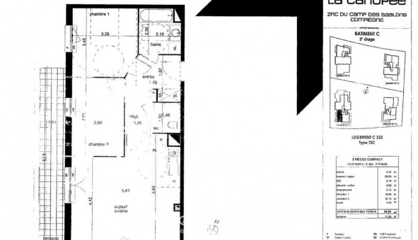 Logement tudiant T3 à Compigne (60200)