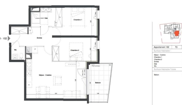 Logement tudiant Location T3 Vide Dcines Charpieu (69150)