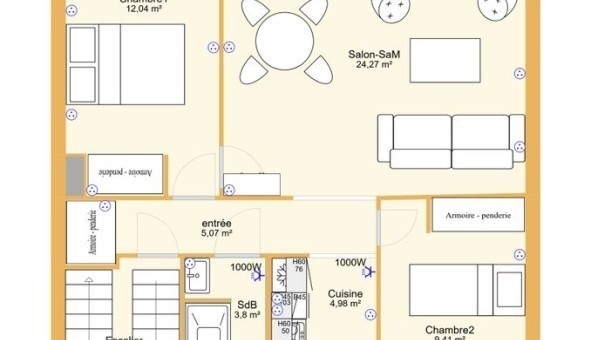Logement �tudiant T3 &agrave; Dieppe (76200)