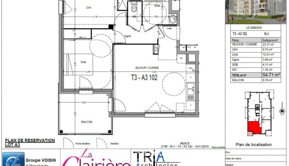 Logement tudiant T3 à Dijon (21000)