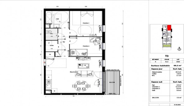 Logement �tudiant T3 &agrave; Erquinghem Lys (59193)
