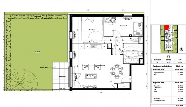 Logement �tudiant T3 &agrave; Erquinghem Lys (59193)
