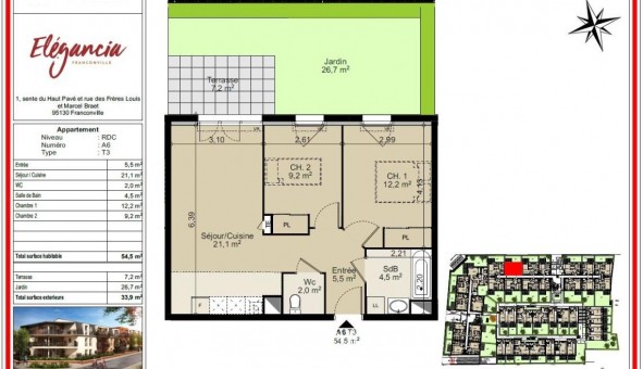 Logement �tudiant T3 &agrave; Franconville (95130)