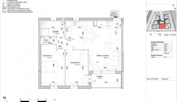 Logement �tudiant T3 &agrave; Gonneville sur Honfleur (14600)