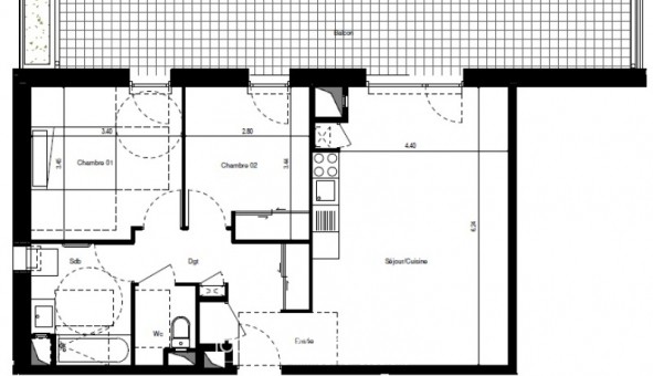 Logement tudiant T3 à Grenoble (38000)