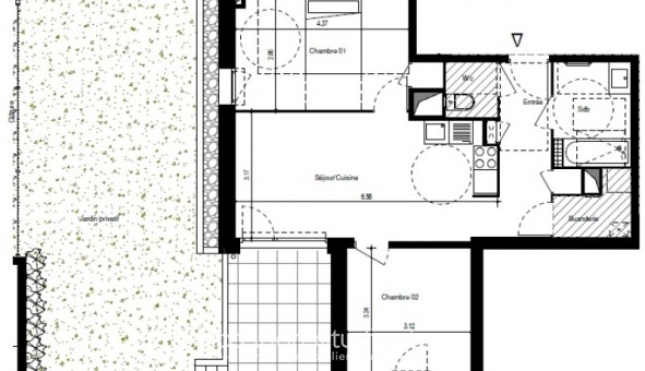 Logement tudiant T3 à Grenoble (38000)