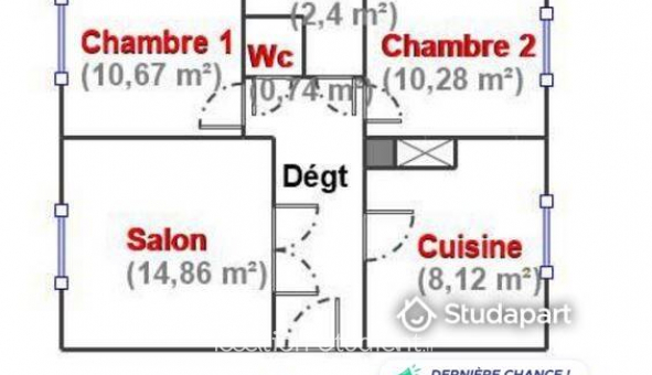 Logement tudiant T3 à Grenoble (38000)