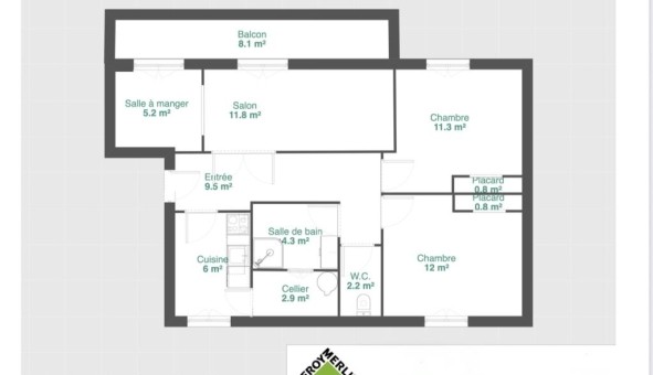 Logement tudiant T3 à Grillon (84600)