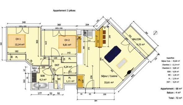 Logement tudiant T3 à Issy les Moulineaux (92130)