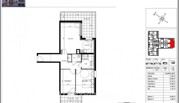 Logement tudiant T3 à Jou ls Tours (37300)