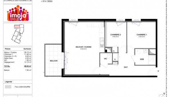 Logement tudiant T3 à La Chapelle des Fougeretz (35520)