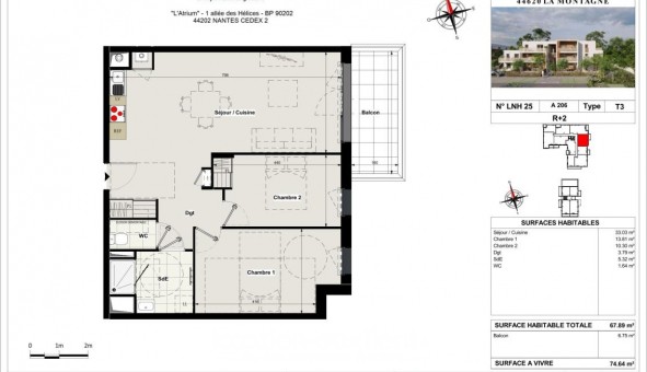Logement tudiant T3 à La Montagne (44620)