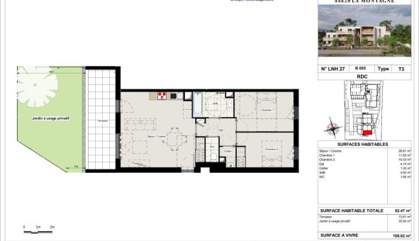 Logement tudiant T3 à La Montagne (44620)