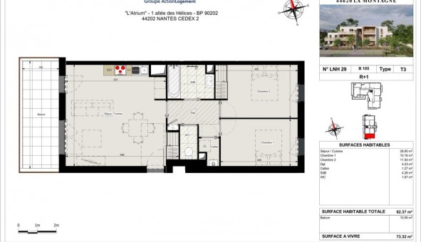 Logement tudiant T3 à La Montagne (44620)