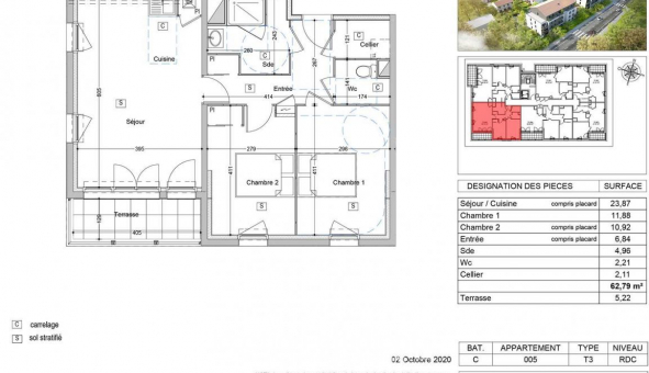 Logement tudiant T3 à La Roche sur Yon (85000)