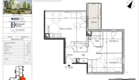 Logement tudiant T3 à Laval (53000)