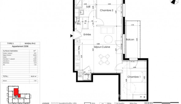 Logement �tudiant T3 &agrave; Laval (53000)