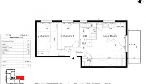 Logement �tudiant T3 &agrave; Laval (53000)