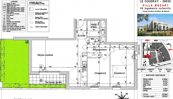 Logement �tudiant T3 &agrave; Le Coudray (28630)