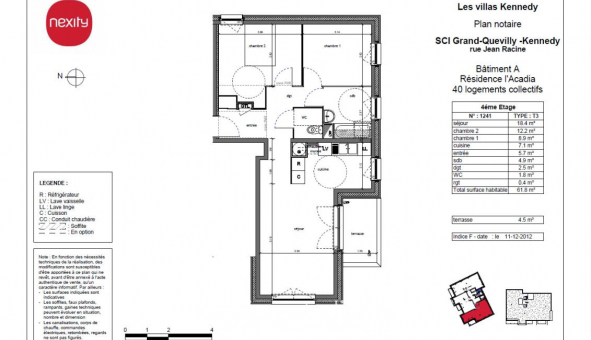 Logement �tudiant T3 &agrave; Le Grand Quevilly (76120)