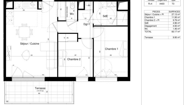 Logement tudiant T3 à Le Mans (72100)
