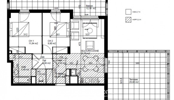 Logement tudiant T3 à Le Pont de Claix (38800)