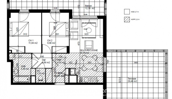 Logement �tudiant T3 &agrave; Le Pont de Claix (38800)