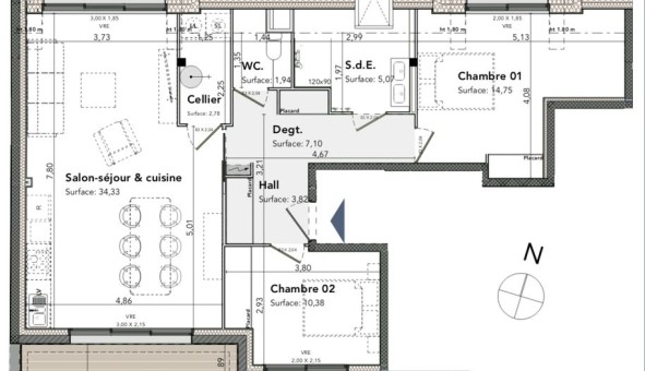 Logement �tudiant Location T3 Vide Le Relecq Kerhuon (29480)