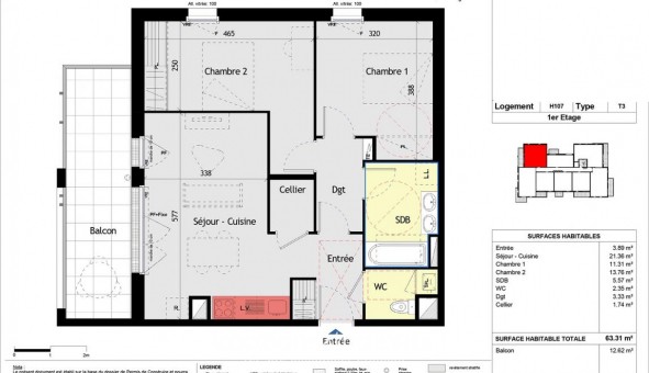 Logement tudiant T3 à Les Sorinires (44840)