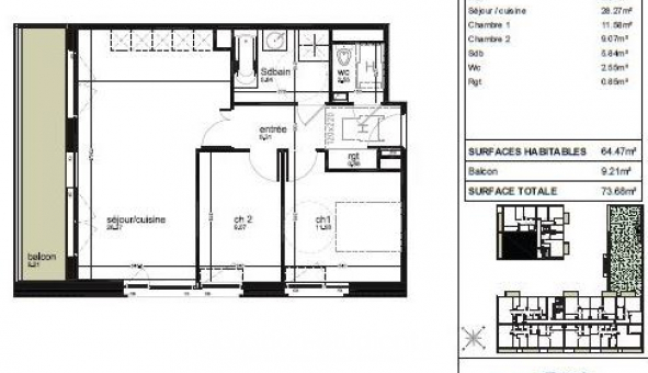 Logement �tudiant T3 &agrave; Lille (59800)