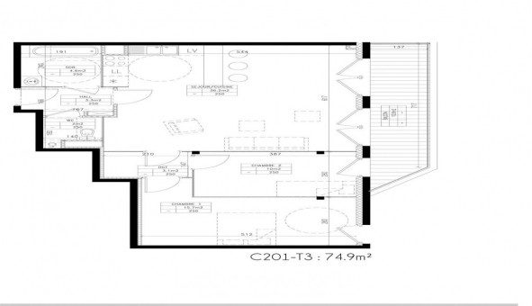 Logement �tudiant T3 &agrave; Lille (59800)