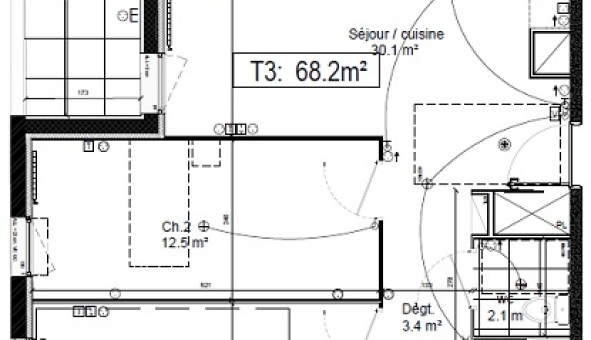 Logement �tudiant T3 &agrave; Lille (59800)