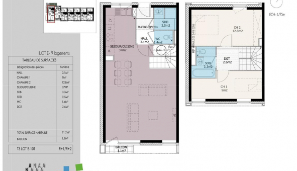 Logement �tudiant T3 &agrave; Lille (59800)