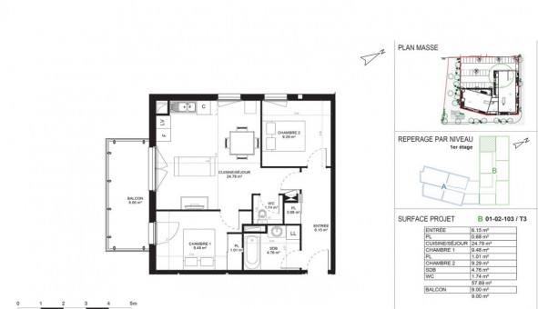 Logement tudiant T3 à Longvic (21600)