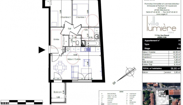 Logement �tudiant T3 &agrave; Lyon 8�me arrondissement (69008)