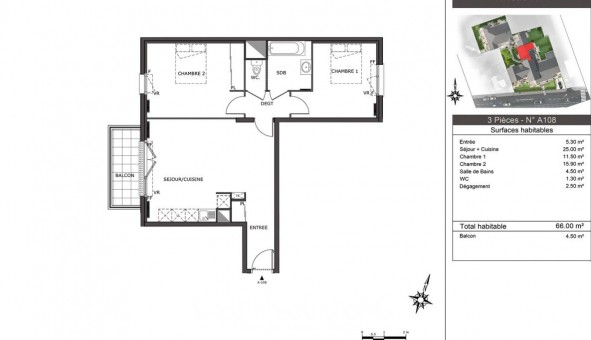 Logement tudiant T3 à Mareuil ls Meaux (77100)