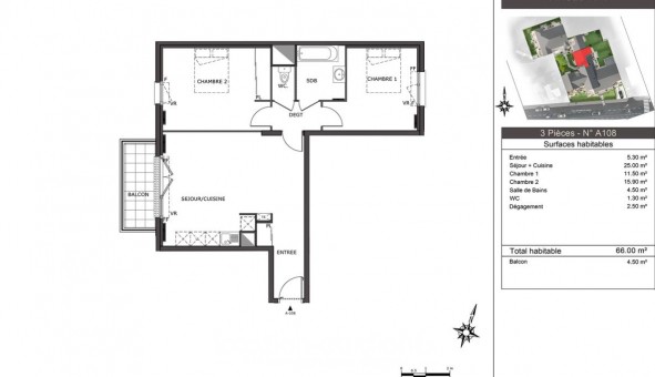 Logement �tudiant T3 &agrave; Mareuil l�s Meaux (77100)