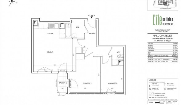 Logement tudiant T3 à Melun (77000)