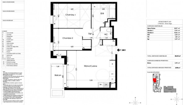 Logement �tudiant T3 &agrave; Melun (77000)