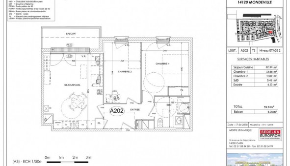 Logement �tudiant T3 &agrave; Mondeville (14120)