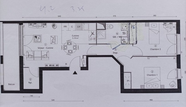 Logement �tudiant T3 &agrave; Montreuil (93100)