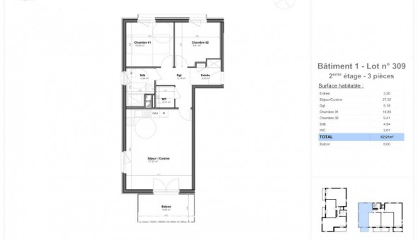 Logement tudiant T3 à Mulhouse (68100)