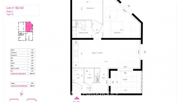 Logement tudiant T3 à Mulhouse (68100)