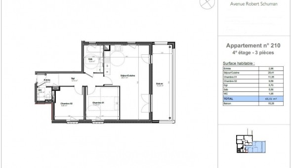 Logement �tudiant T3 &agrave; Mulhouse (68100)