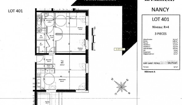 Logement �tudiant T3 &agrave; Nancy (54100)